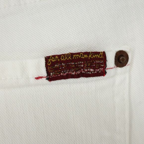 7 for all Mankind Jeans Womens 32 Waist White Stretch Denim Boot Cut 5 Pocket - Picture 11 of 16